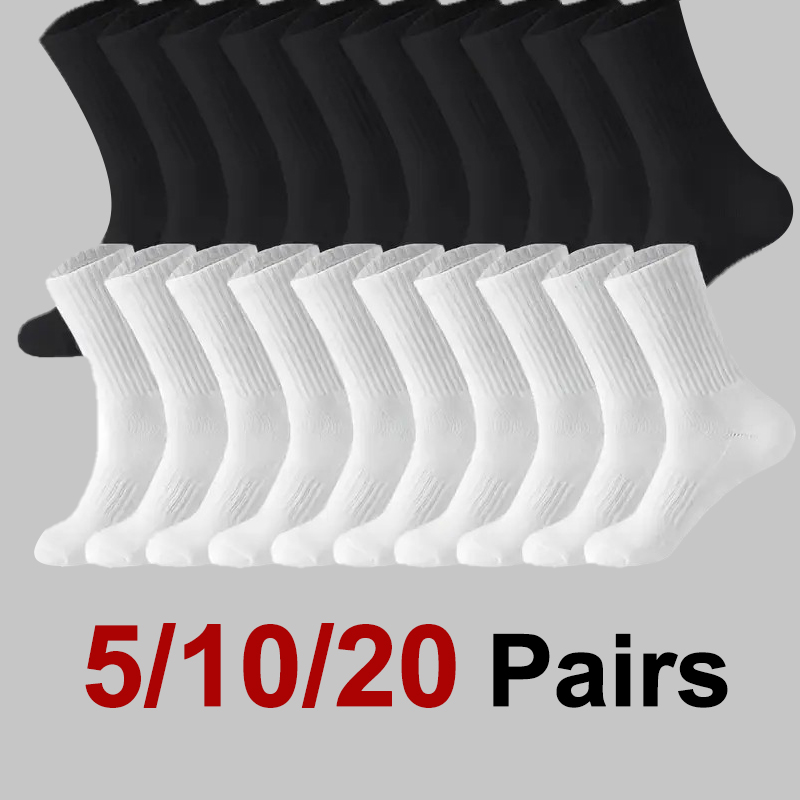Sports Socks - 5/10/20 쌍 남성 솔리드 컬러 라운드