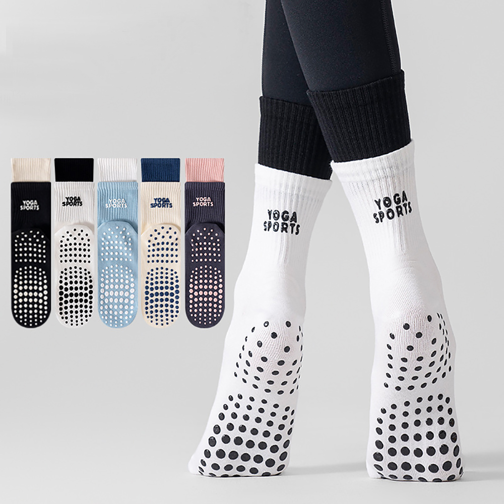 전문적인 디자인의 이중 레이어 요가 양말, 실리콘 소재 - Sports Socks 리뷰 및 가격