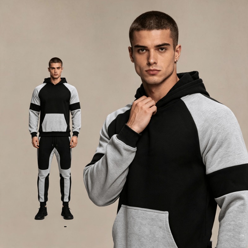 남성 컬러 블록 후드티와 조거 팬츠 세트 긴팔 드로스트 - Joggers Pants 리뷰 및 가격